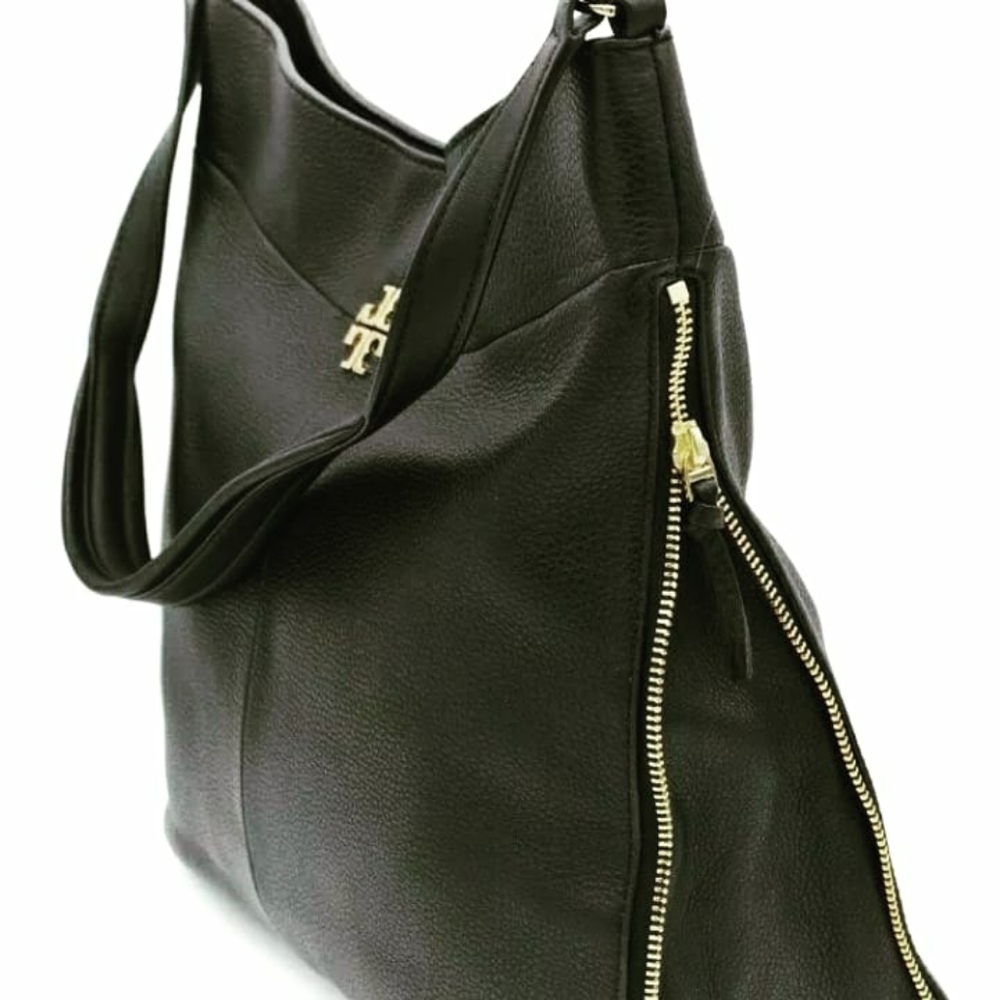 Tory Burch💜Black Genuine Leather Shoulder Bag - Picture 2 of 5